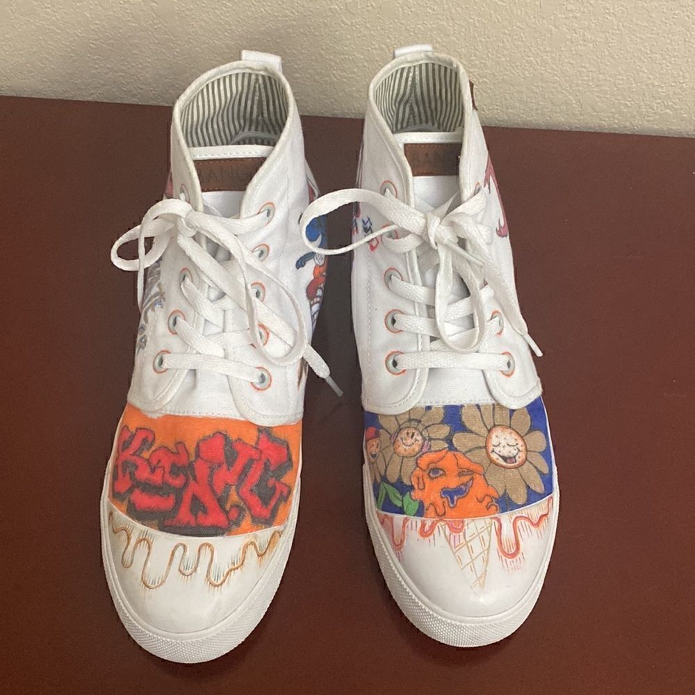 👟🛹BANGS ONE OF KIND HIGH-TOPS SKATE DESIGN SHOES 👞